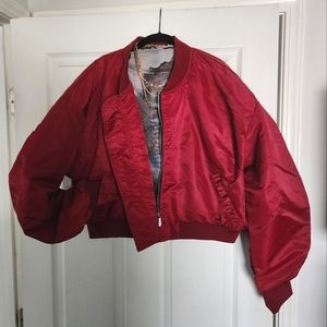 Forever 21 Red Bomber Jacket
